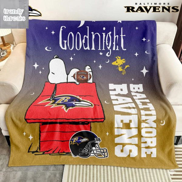 Baltimore Ravens Snoopy Goodnight Blanket Quilt