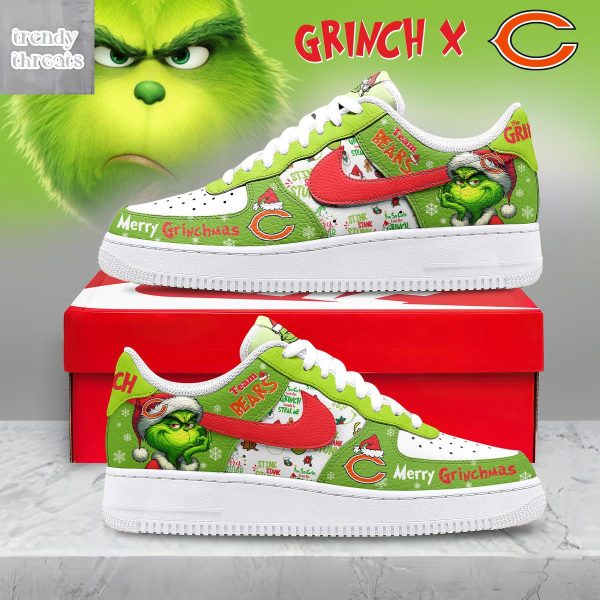 Chicago Bears Merry Grinchmas Air Force 1 Shoes
