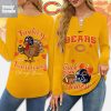 Chicago Bears Thanksgiving Turkey And Touchdowns Long Sleeve Shirt