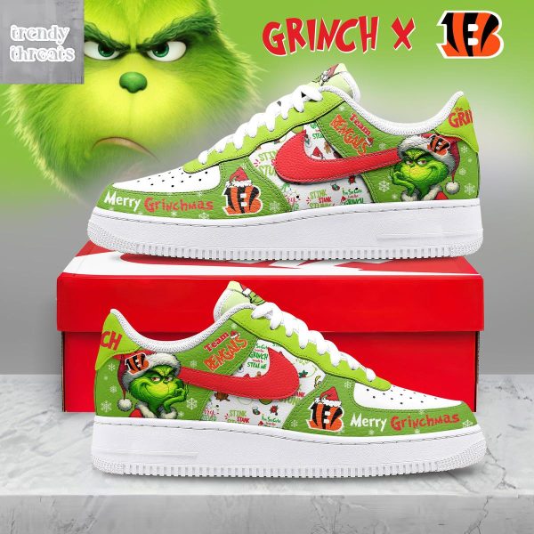 Cincinnati Bengals Merry Grinchmas Air Force 1 Shoes