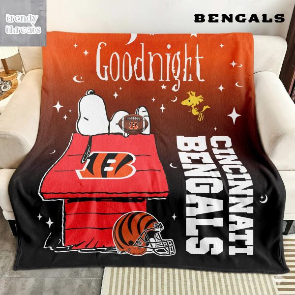 Cincinnati Bengals Snoopy Goodnight Blanket Quilt