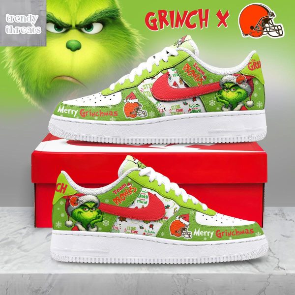 Cleveland Browns Merry Grinchmas Air Force 1 Shoes