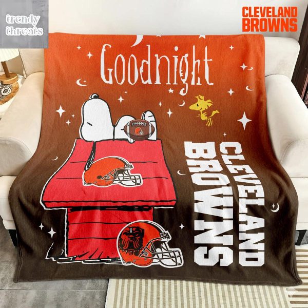 Cleveland Browns Snoopy Goodnight Blanket Quilt