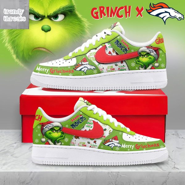 Denver Broncos Merry Grinchmas Air Force 1 Shoes