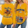 Denver Broncos Thanksgiving Turkey And Touchdowns Long Sleeve Shirt