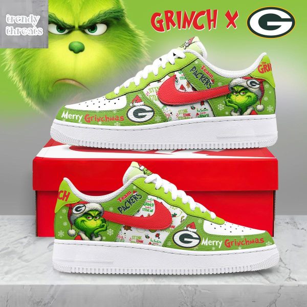 Green Bay Packers Merry Grinchmas Air Force 1 Shoes