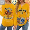Houston Texans Thanksgiving Turkey And Touchdowns Long Sleeve Shirt