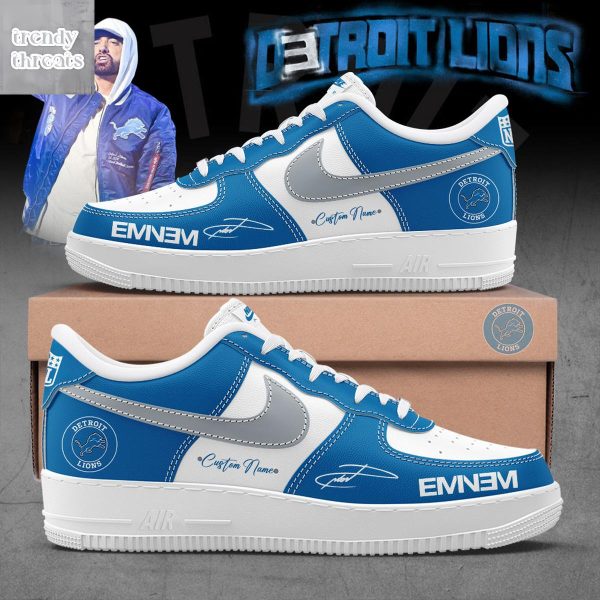 Alpha Industries Blue Detroit Lions x Eminem Air Force 1 Shoes