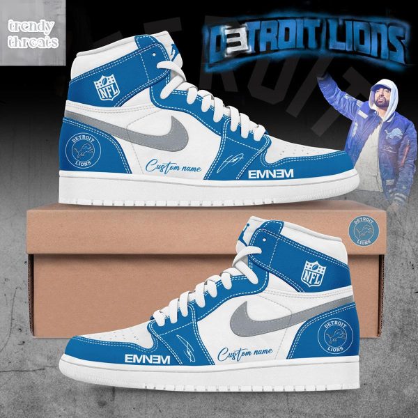 Alpha Industries Blue Detroit Lions x Eminem Air Jordan 1 Shoes