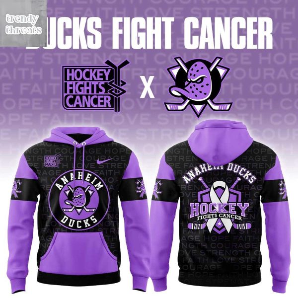 Anaheim Ducks Hockey Fights Cancer 2025 Hoodie Shirt