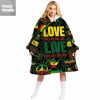 Bob Marley Love The Life You Live Fleece Blanket Hoodie
