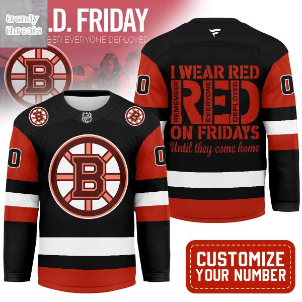 Boston Bruins Red Friday Hockey Jersey