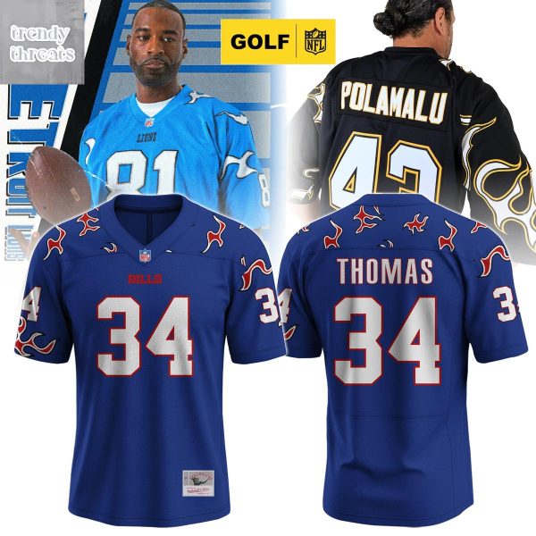 Buffalo Bills Legacy Thurman Thomas #34 Flame Jersey