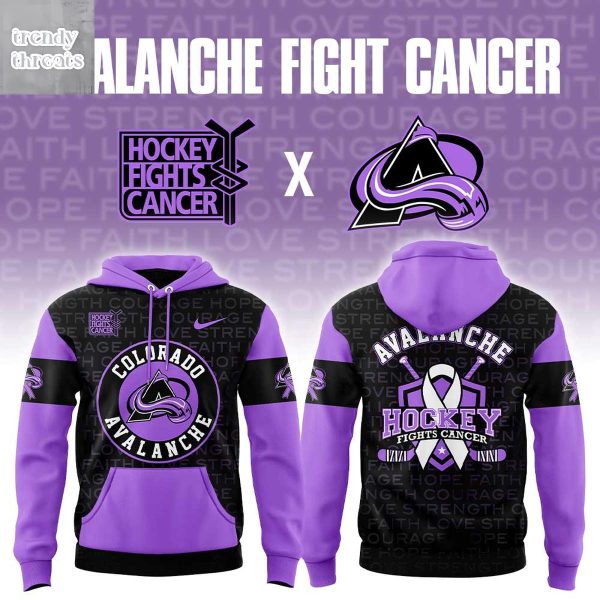Colorado Avalanche Hockey Fights Cancer 2025 Hoodie Shirt