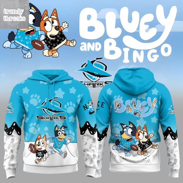 Cronulla-Sutherland Sharks x Bluey & Bingo Christmas 2025 Hoodie