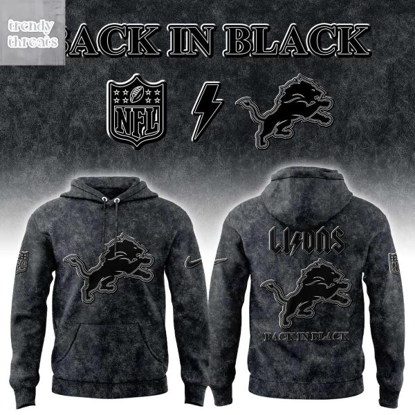 Detroit Lions Back In Black 2025 Hoodie T-Shirt