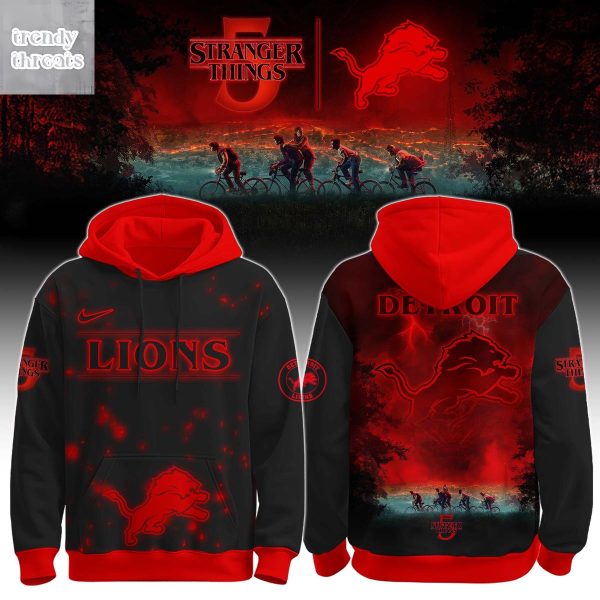 Detroit Lions x Stranger Things 5 Hoodie Shirt