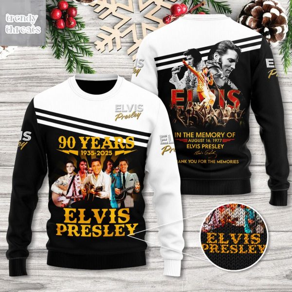 Elvis Presley 90 Years 1935 2025 Memories Ugly Sweater