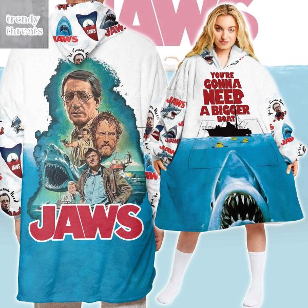 Jaws You’re Gonne Need A Bigget Boat Fleece Blanket Hoodie