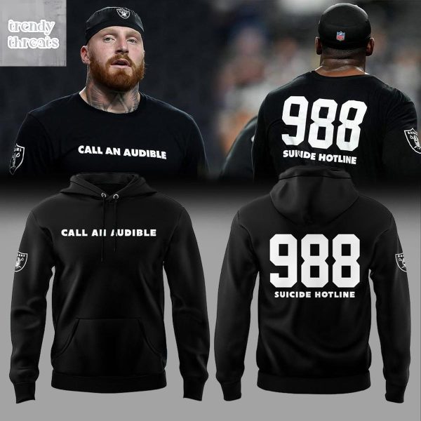 Las Vegas Raiders Call An Audible 988 Suicide Hotline Hoodie T-Shirt