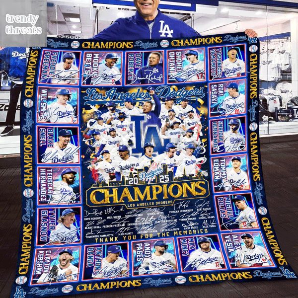 Los Angeles Dodgers 2025 World Series Champions Blanket Quilt
