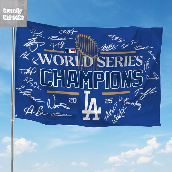 Los Angeles Dodgers 2025 World Series Champions House Flag