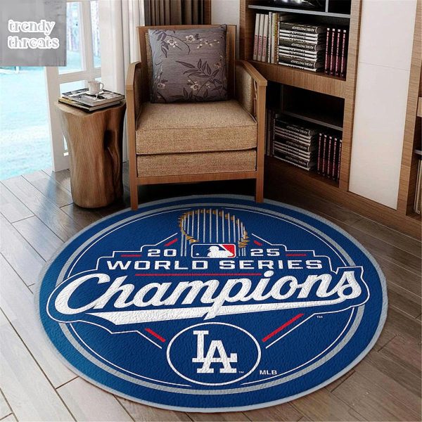 Los Angeles Dodgers 2025 World Series Champions Round Rug Carpet