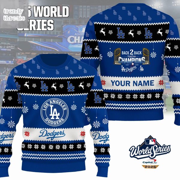 Los Angeles Dodgers Back 2 Back World Series Champions Ugly Sweater