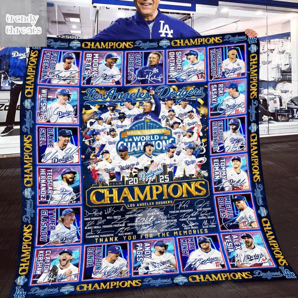 Los Angeles Dodgers Back To Back World Series Champions Blanket Quilt