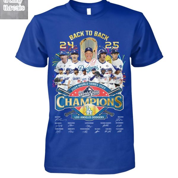 Los Angeles Dodgers Back To Back World Series Champions T Shirt