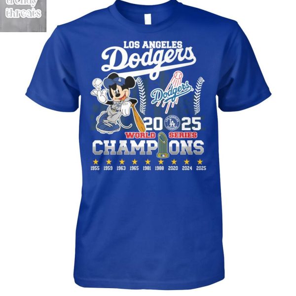 Los Angeles Dodgers Mickey Celebration World Series Champions T Shirt