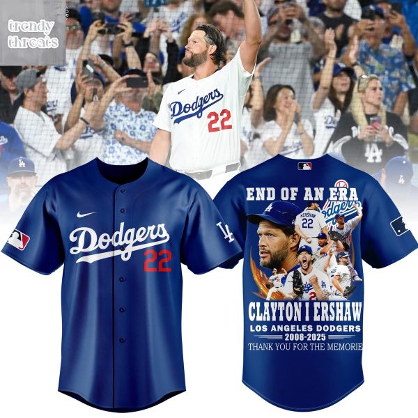 Los Angeles Dodgers Thank You Clayton Kershaw End Of An Era 2025 Jersey