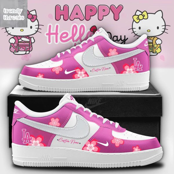 Los Angeles Dodgers x Hello Kitty 2025 World Series Champions Pink Air Force 1 Shoes