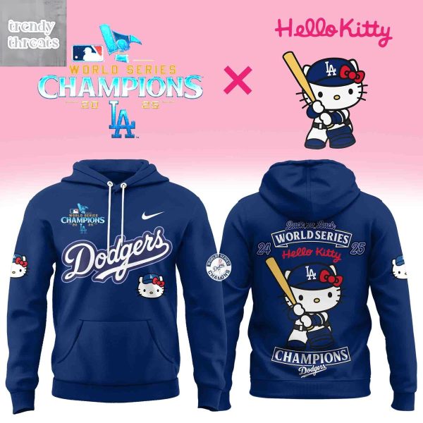 Los Angeles Dodgers x Hello Kitty Back 2 Back World Series Champions Hoodie Shirt