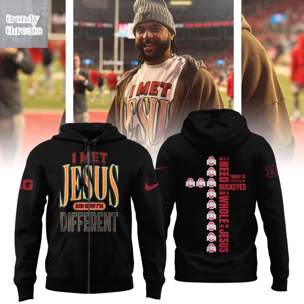 Ohio State Buckeyes I Met Jesus And Now I’m Different Hoodie T-Shirt