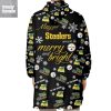 Pittsburgh Steelers Merry Christmas Tis The Season Fleece Blanket Hoodie