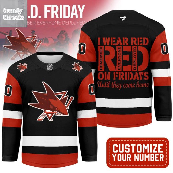 San Jose Sharks Red Friday Hockey Jersey