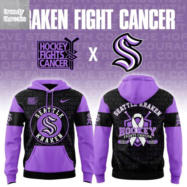 Seattle Kraken Hockey Fights Cancer 2025 Hoodie Shirt