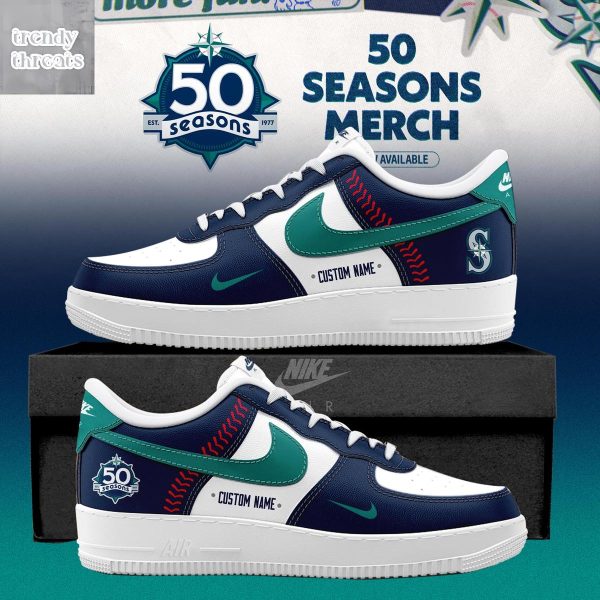 Seattle Mariners 50th Anniversary Est 1977 Air Force 1 Shoes