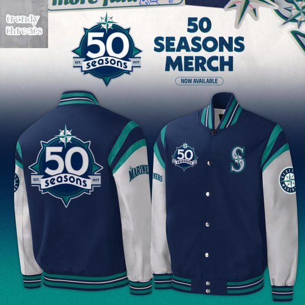 Seattle Mariners 50th Anniversary Est 1977 Baseball Jacket