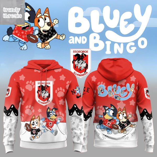 St. George Illawarra Dragons  x Bluey & Bingo Christmas 2025 Hoodie