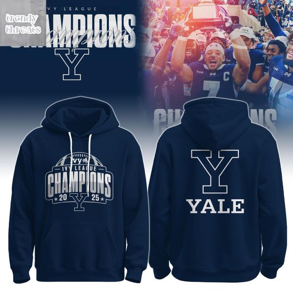 Yale Football Ivy League 2025 Champions Hoodie Shirt