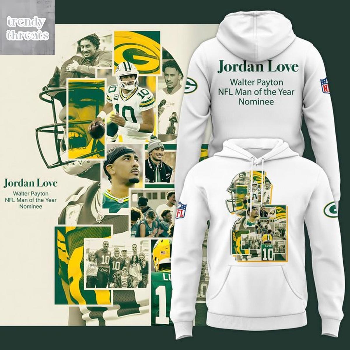 Green Bay Packers Jordan Love Walter Payton NFL Man Of The Year 2025 Hoodie Shirt Green Bay Packers Jordan Love Walter Payton NFL Man Of The Year 2025 Hoodie Shirt