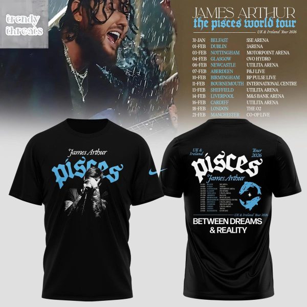 James Arthur The Pisces UK & Ireland Tour 2026 T-Shirt