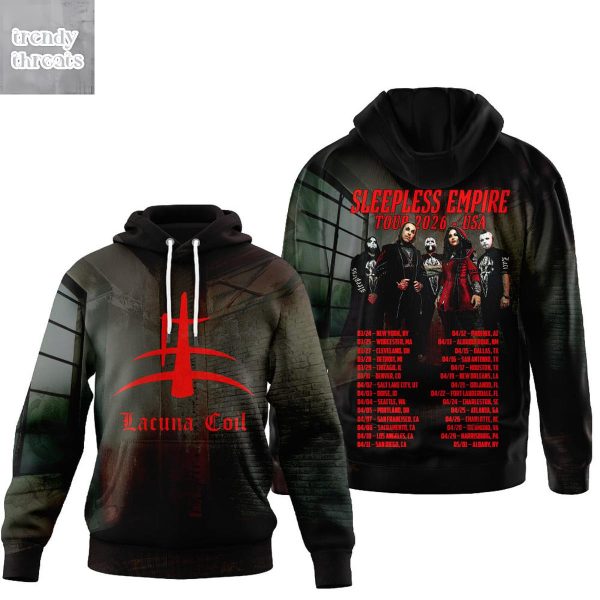 Lacuna Coil Sleepless Empire Tour 2026 USA Hoodie T-Shirt