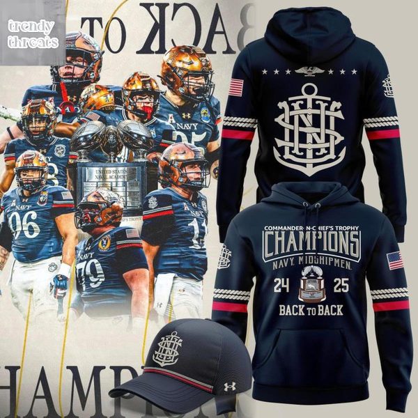 Navy Football 2025 Commander-In-Chief’s Trophy Champions Hoodie Shirt