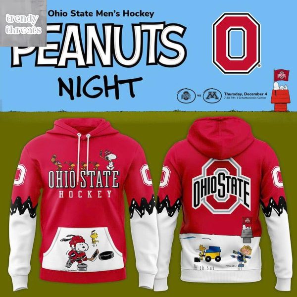 Ohio State University Hockey Peanuts Night 2025 Hoodie Shirt