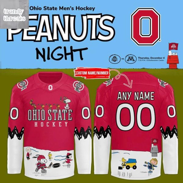 Ohio State University Hockey Peanuts Night 2025 Jersey