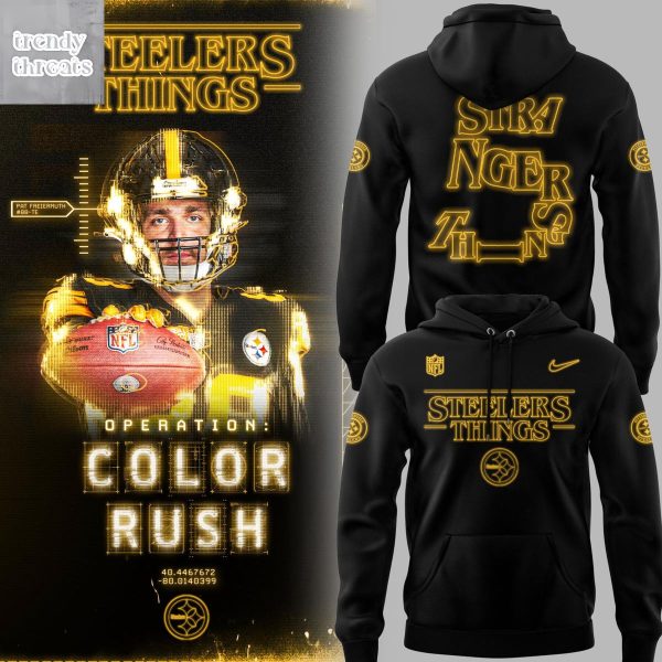 Pittsburgh Steelers x Stranger Things Color Rush Hoodie Shirt