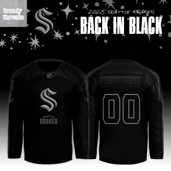Seattle Kraken Back In Black Hockey Jersey